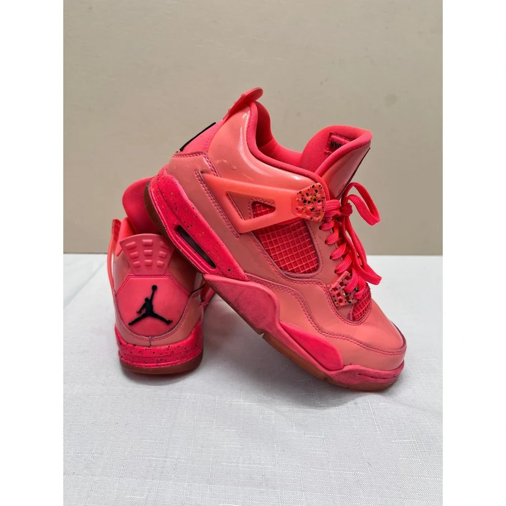Nike Air Jordan 4 Retro NRG Hot Punch Womens 9 Pink Good AQ9128-600 Patent